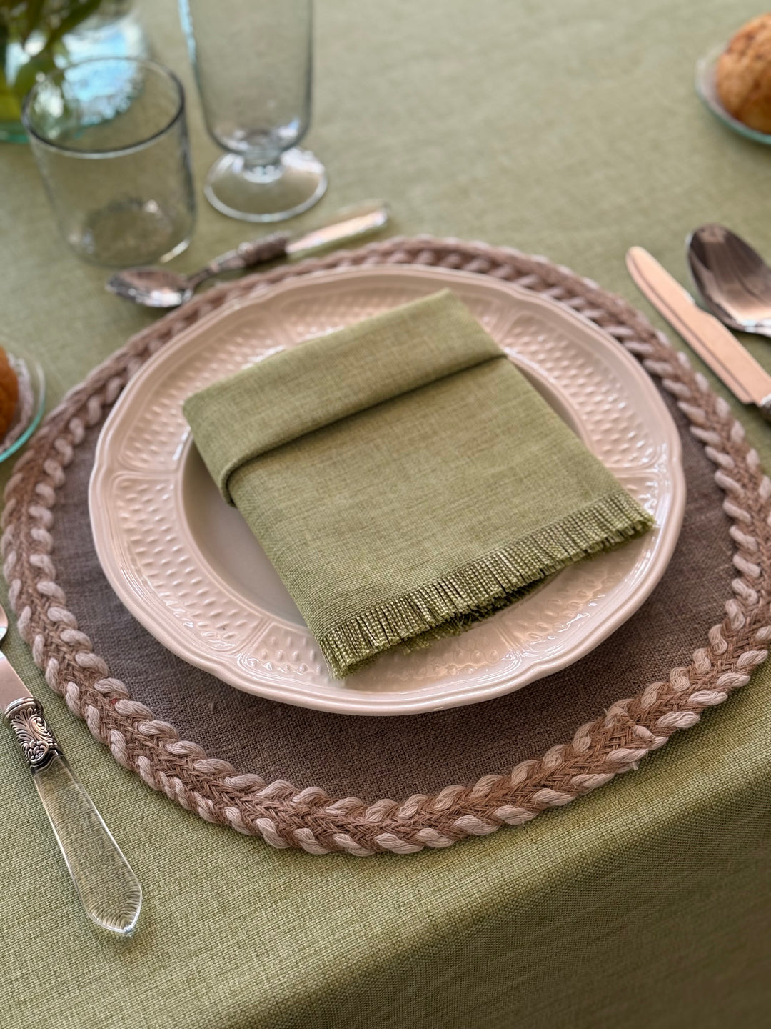 Mantel Kairo Verde Pistacho