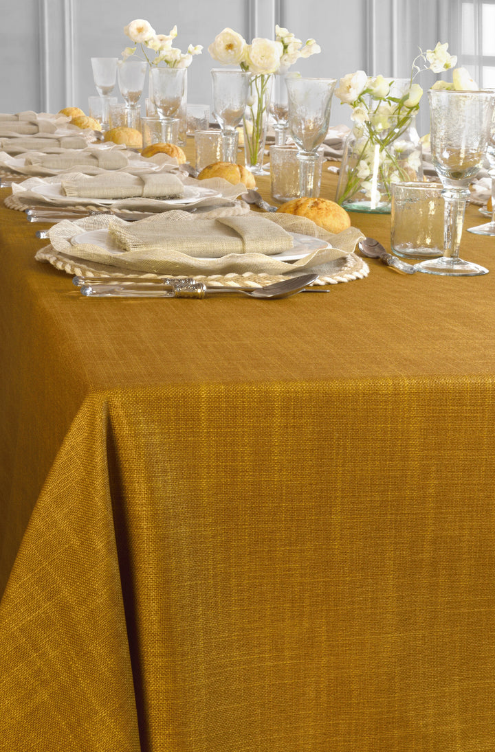 Mantel Resinado Lino Dorado