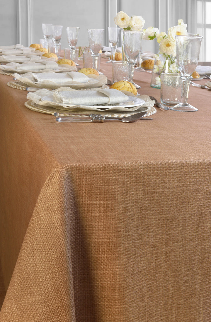 Mantel Resinado Lino Rosa Empolvado