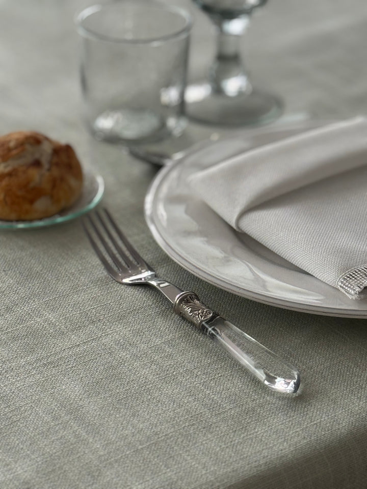 Mantel Resinado Lino Verde Agua