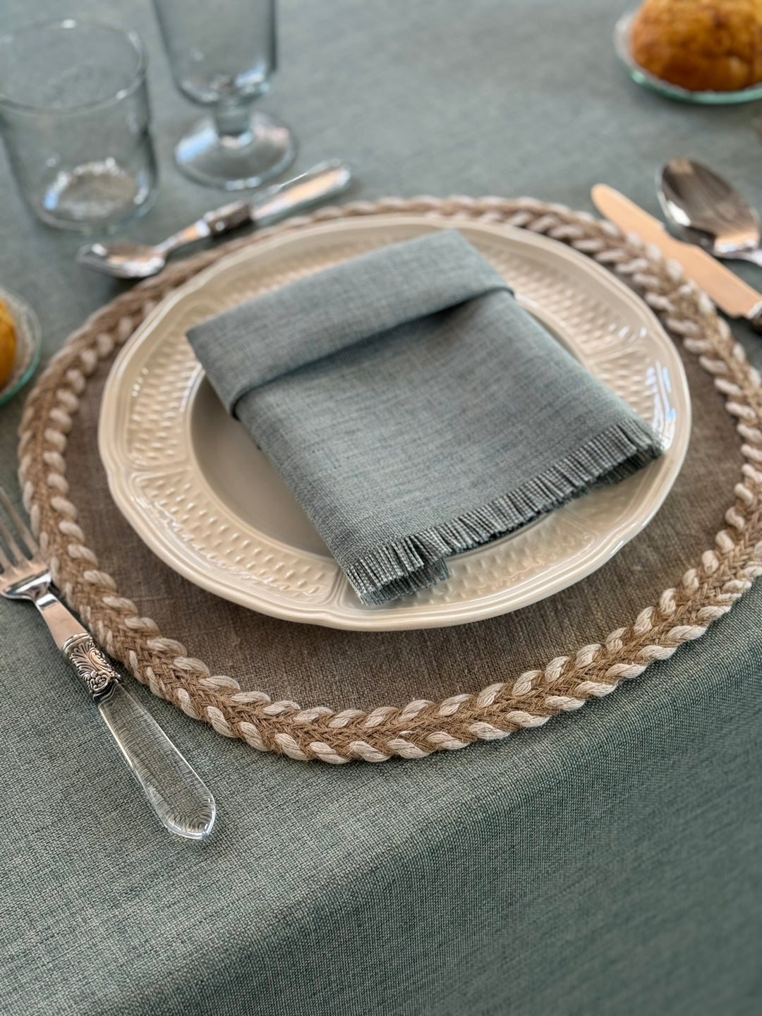 Mantel Kairo Verde Agua