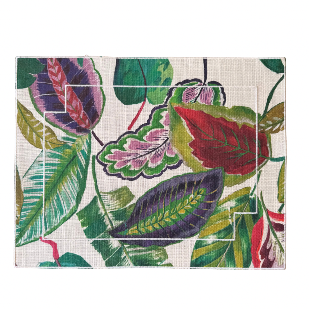 Mantel Individual Resinado Rectangular Jardin Vert Set/2