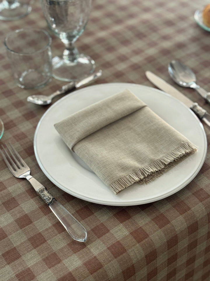 Mantel Resinado Vichy Teja