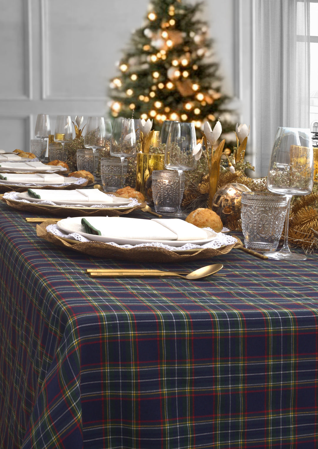 Mantel Bleu Tartan