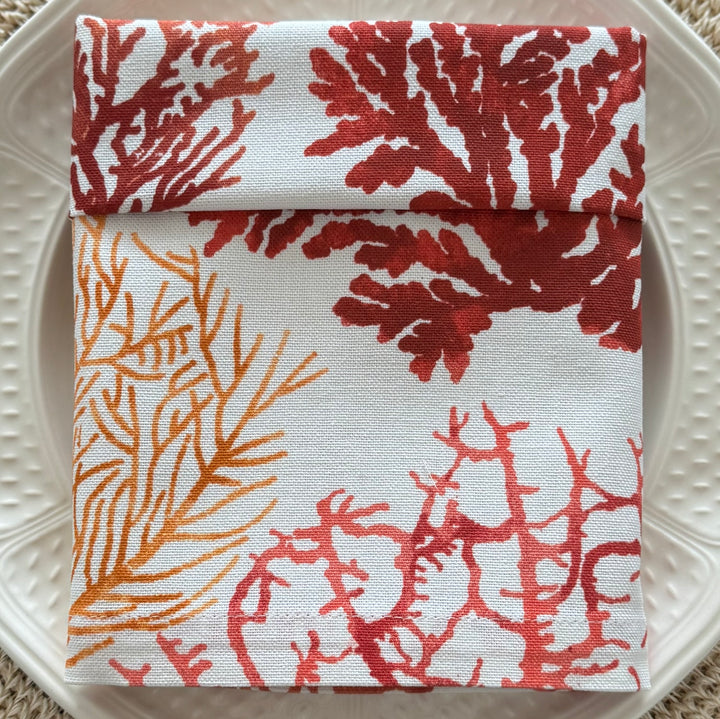 Servilleta de Algodón Estampado Corail Rouge