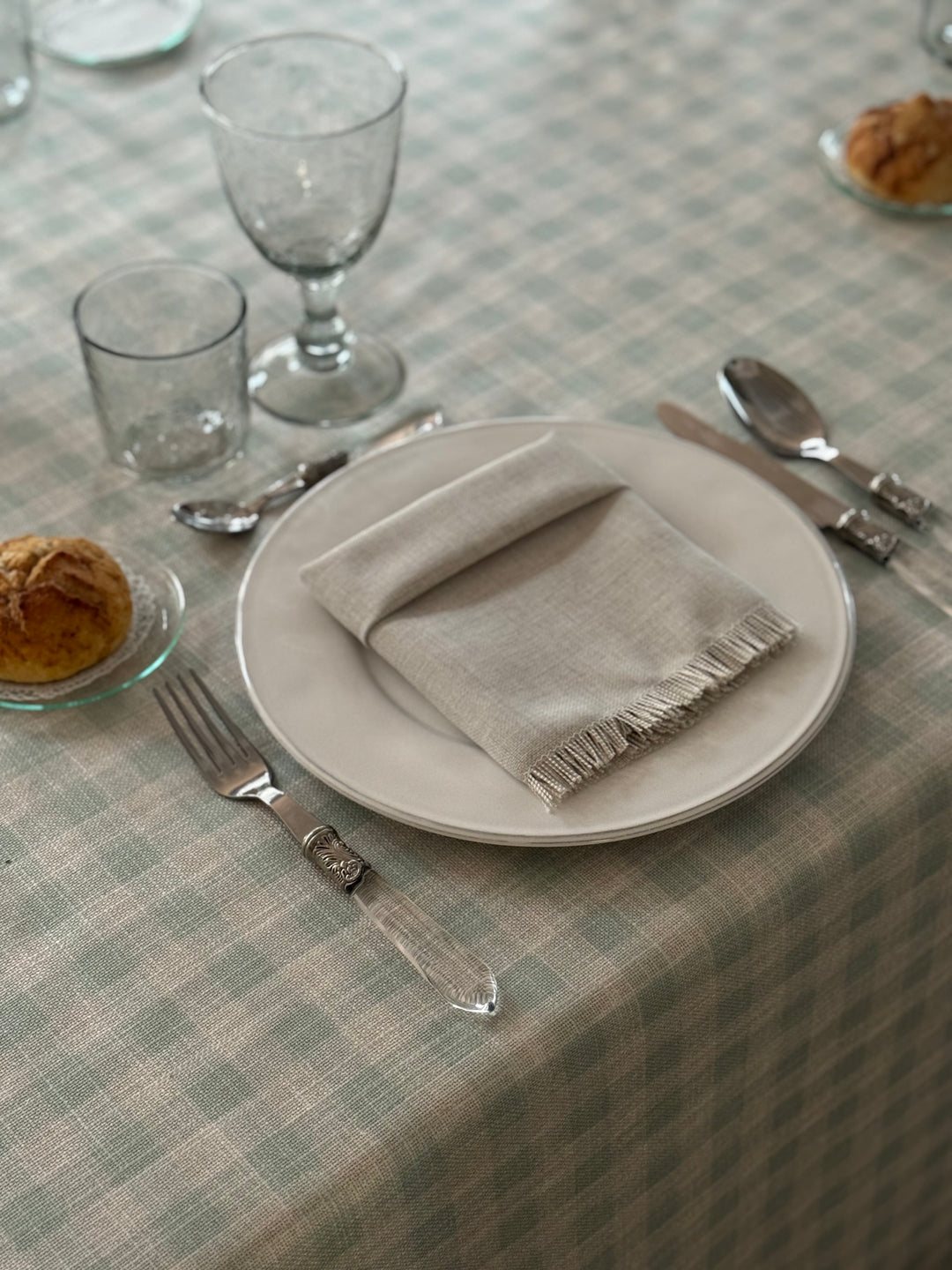 Mantel Resinado Vichy Acqua