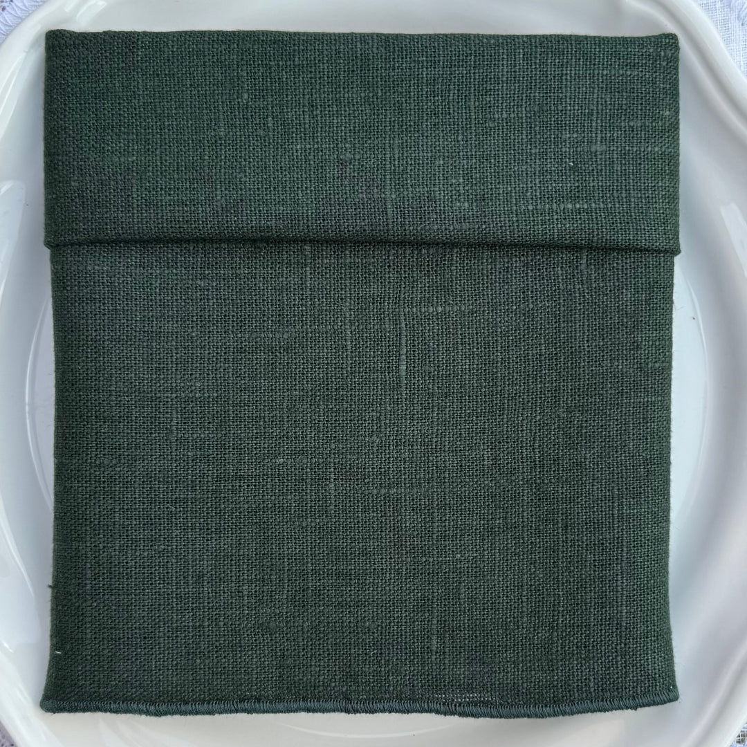 Servilleta de Lino Forêt Vert con Festón