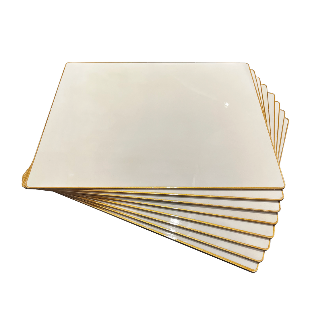Mantel Individual Rectangular Lacado Color Marfil Set/2