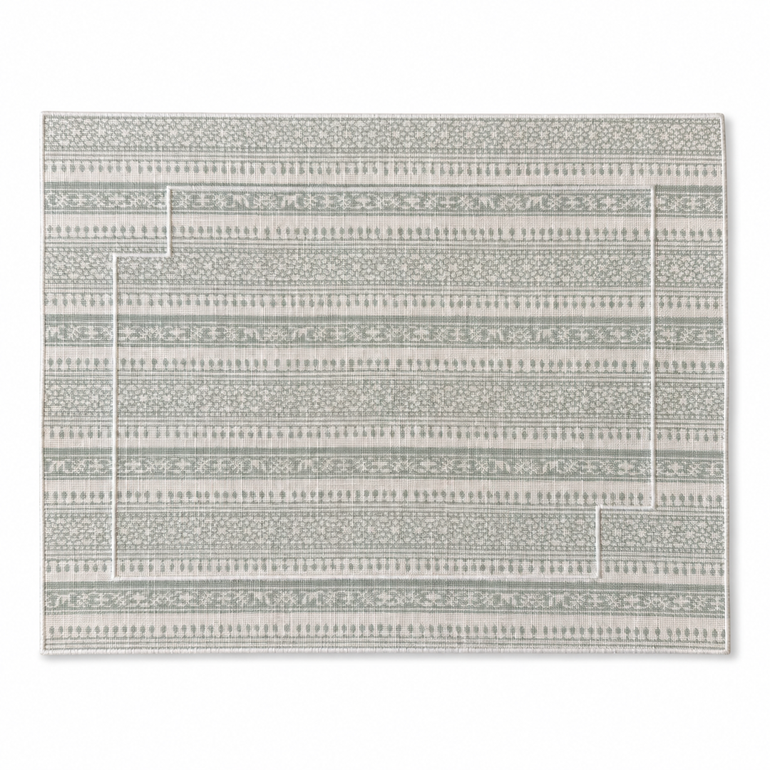 Mantel Individual Resinado Rectangular Normandie Light Vert Set/2