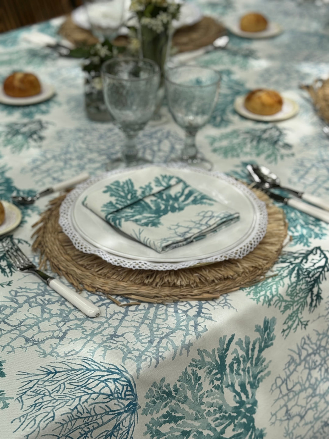 Mantel Estampado Corail Bleu