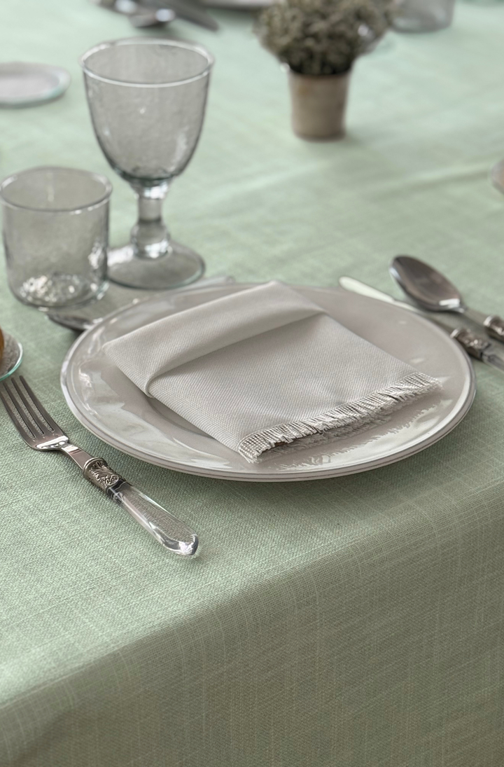 Mantel Resinado Lino Verde Mint