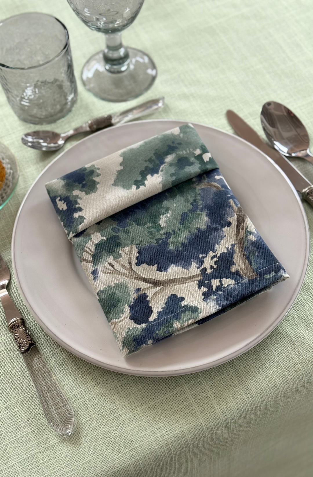 Mantel Resinado Lino Verde Mint