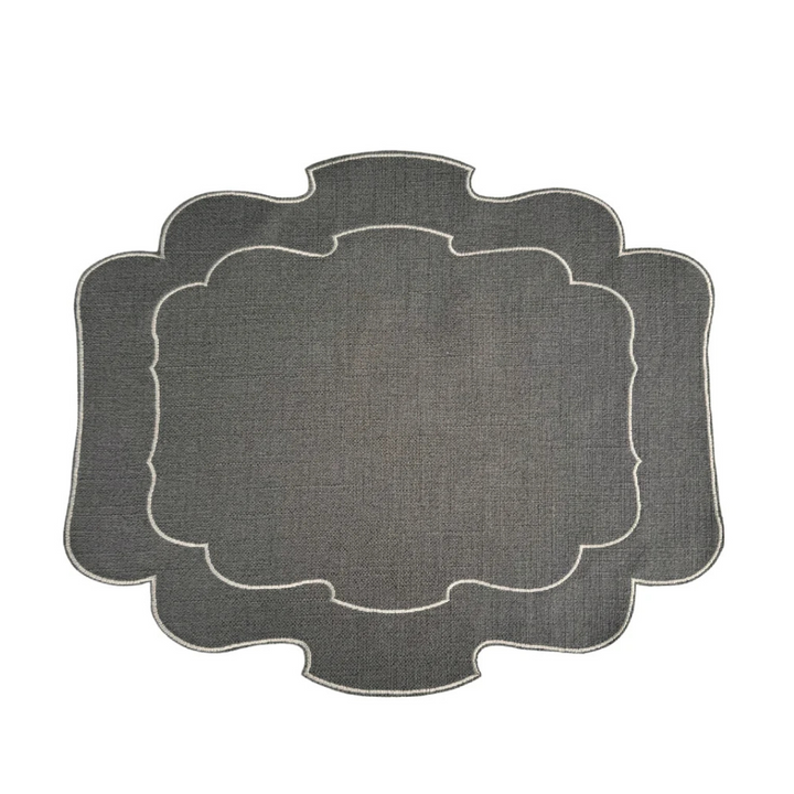 Mantel Individual Ovalado Piedra Oscuro Set/2