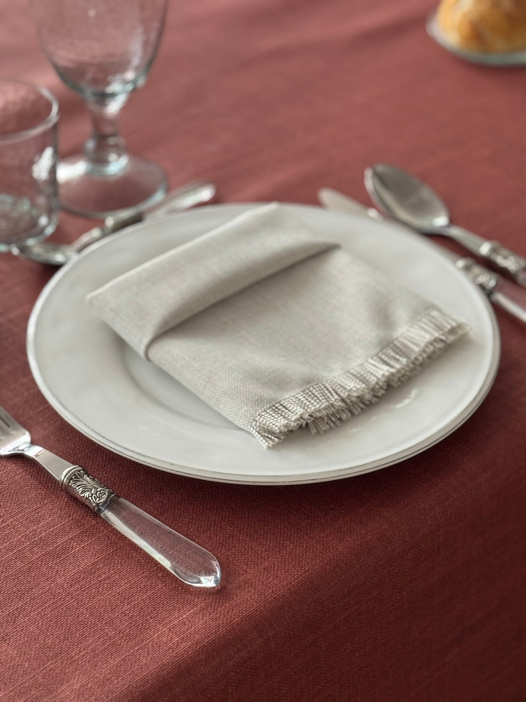 Mantel Resinado Lino Teja