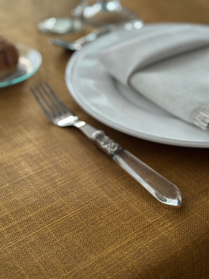 Mantel Resinado Lino Dorado