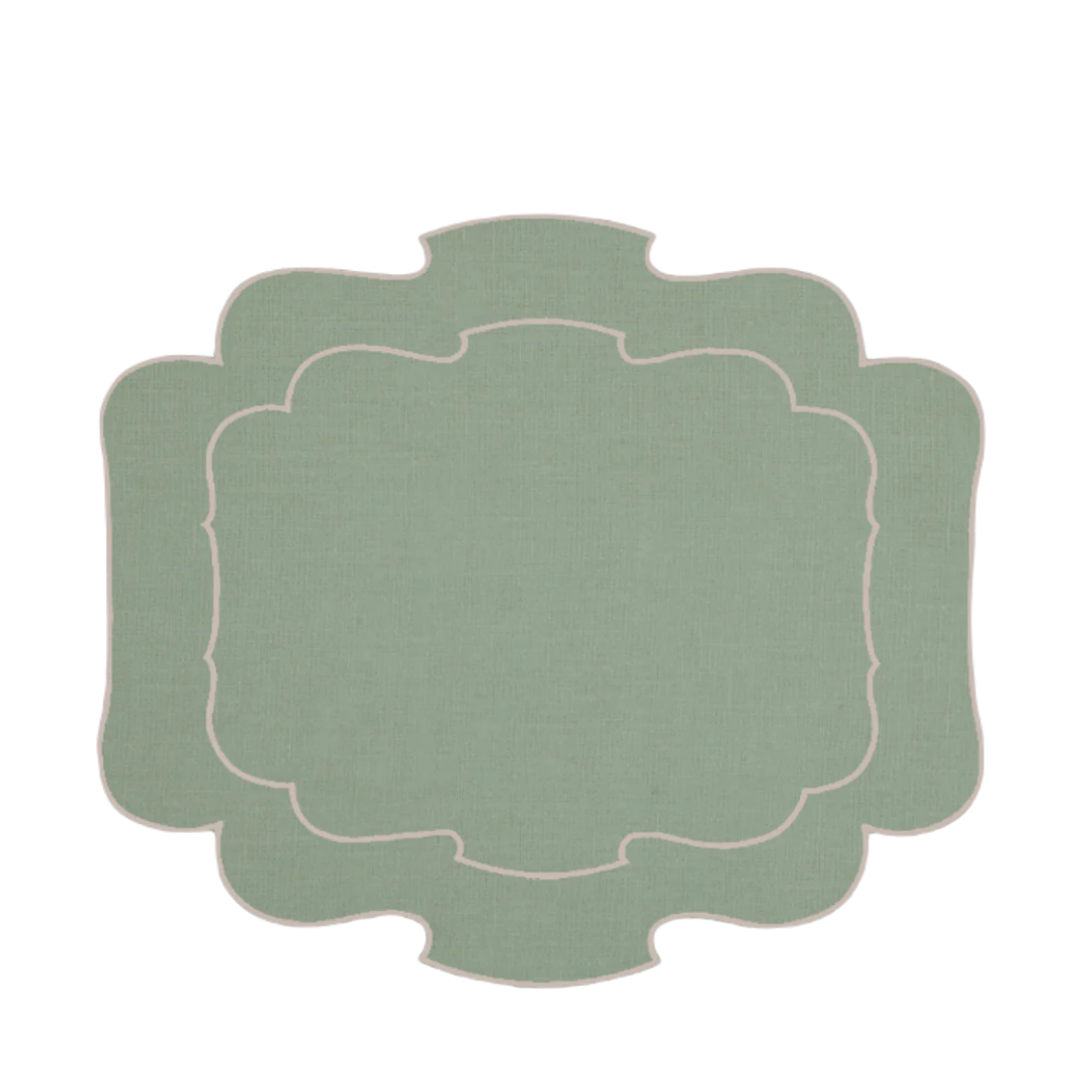Mantel Individual Ovalado  Verde Agua Set/2