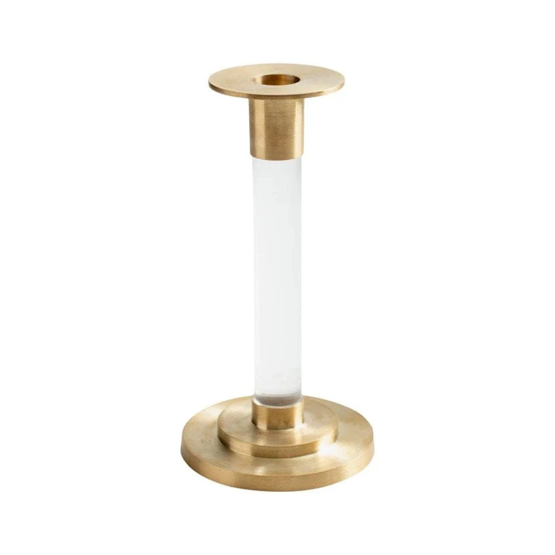 Candelabro de Latón y Resina Transparente Pequeño - La Compañía Francesa