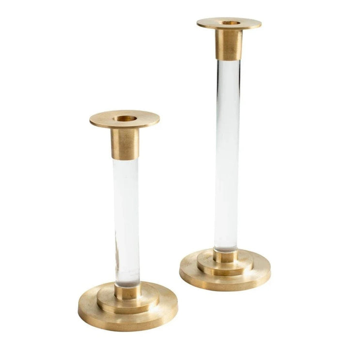 Candelabro de Latón y Resina Transparente Pequeño - La Compañía Francesa