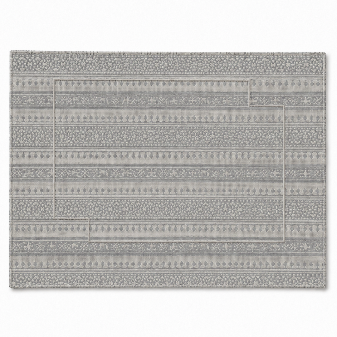 Mantel Individual Resinado Rectangular Normandie Light Grey