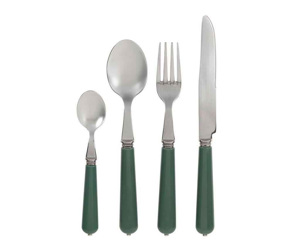 Cubertería Lucie Verde Set/48