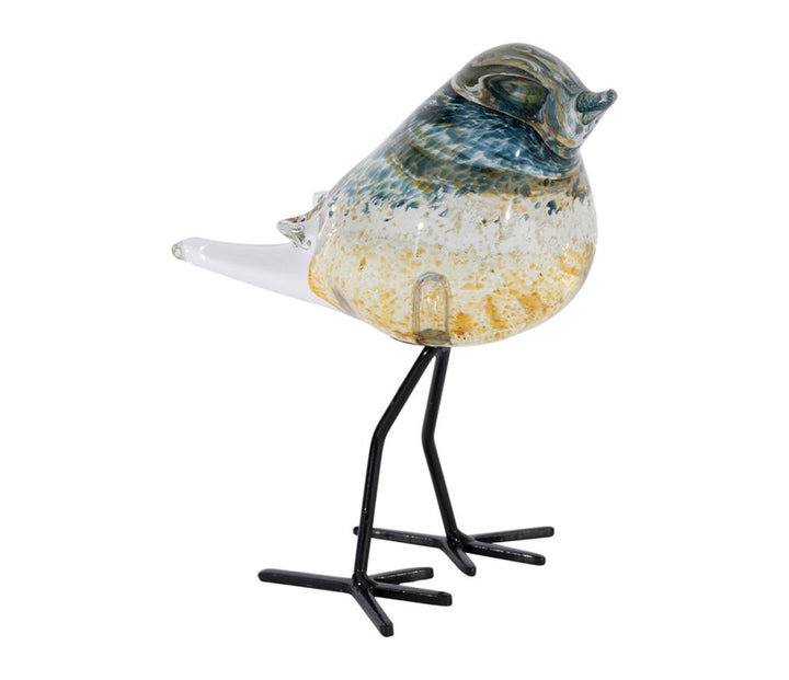 Pájaro de Cristal Antracita y Dorado