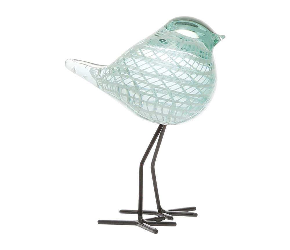 Pájaro de Cristal Verde Agua