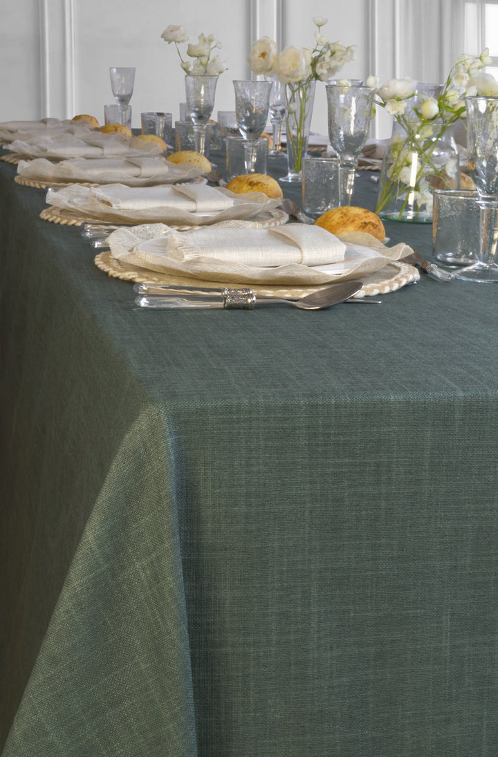 Mantel Resinado Lino Verde Oscuro
