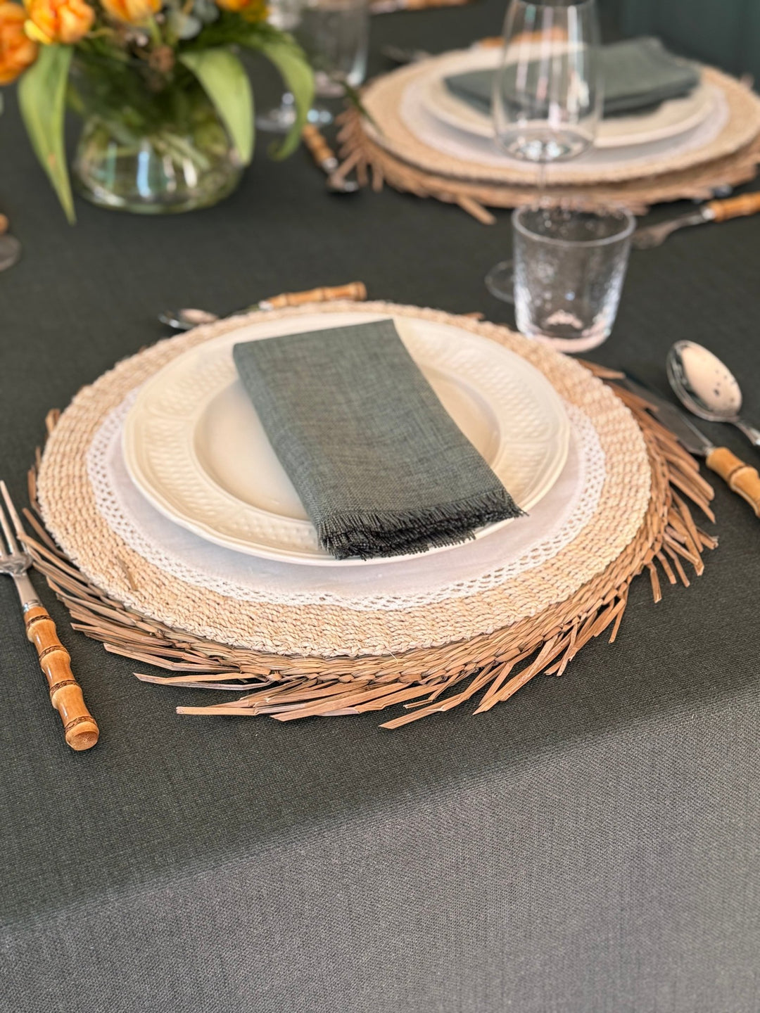 Mantel Resinado Verde Oscuro - La Compañía Francesa