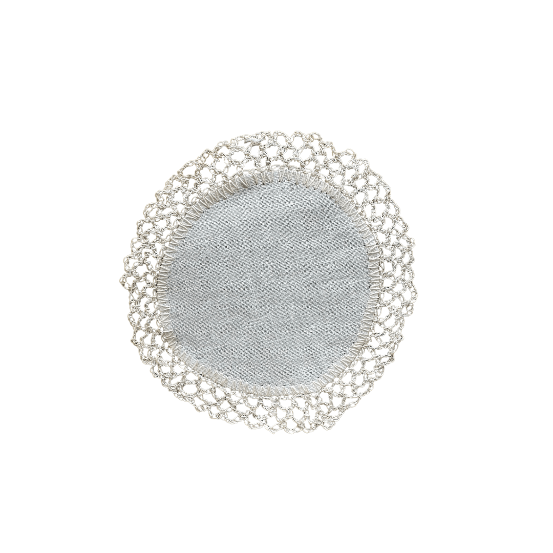 Pañito para el Platito de Pan Lino Blanco Set/12 - La Compañía Francesa