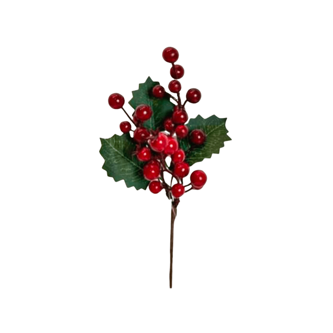 Rama de Bayas de Navidad Decorativa Pequeña - La Compañía Francesa