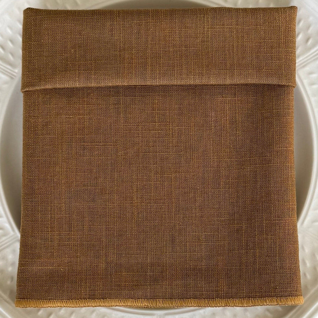 Servilleta de Lino Camel con Festón - La Compañía Francesa