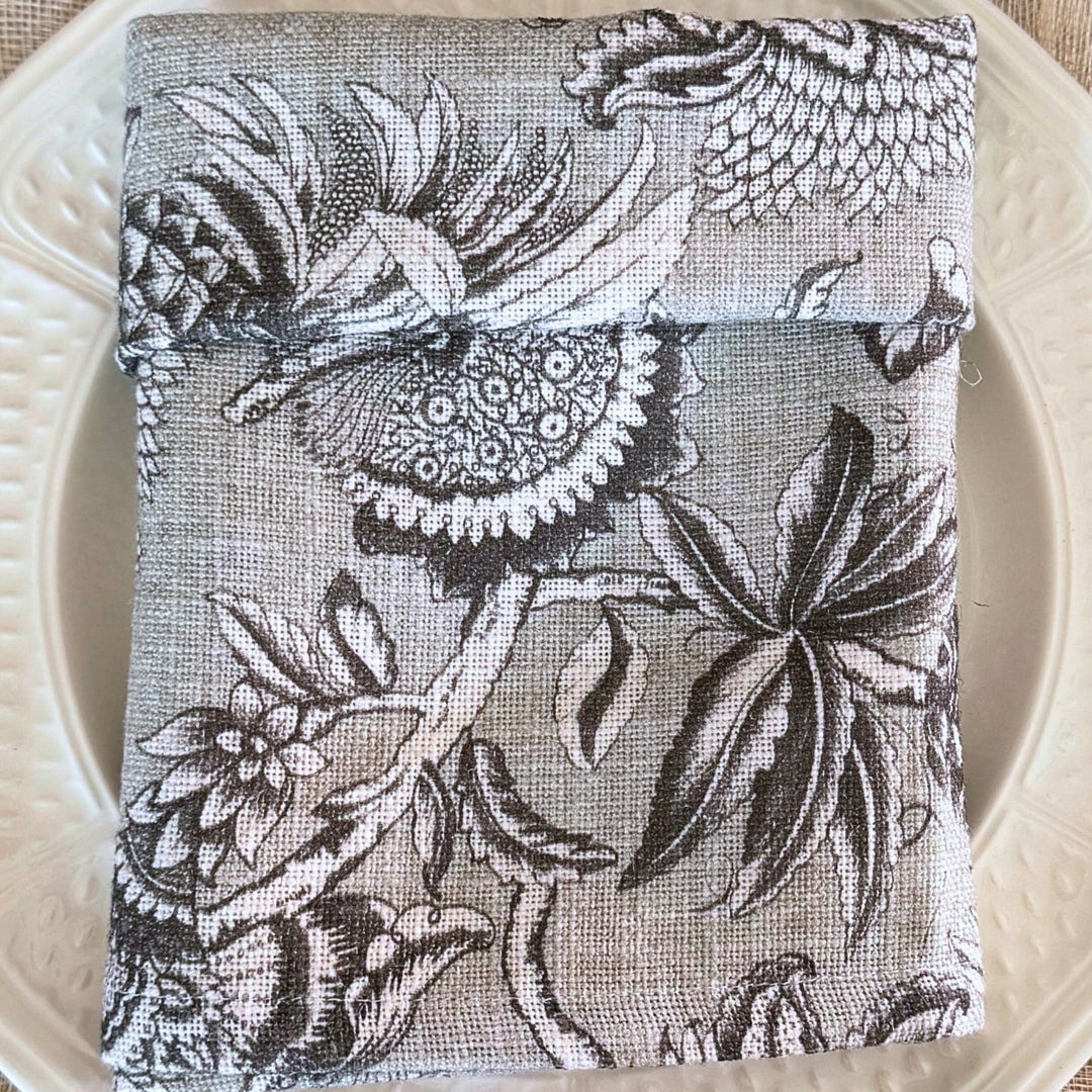 Servilleta de Lino Estampada Hibiscus - La Compañía Francesa