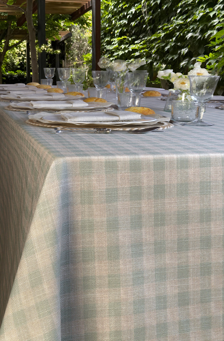 Mantel Resinado Vichy Acqua