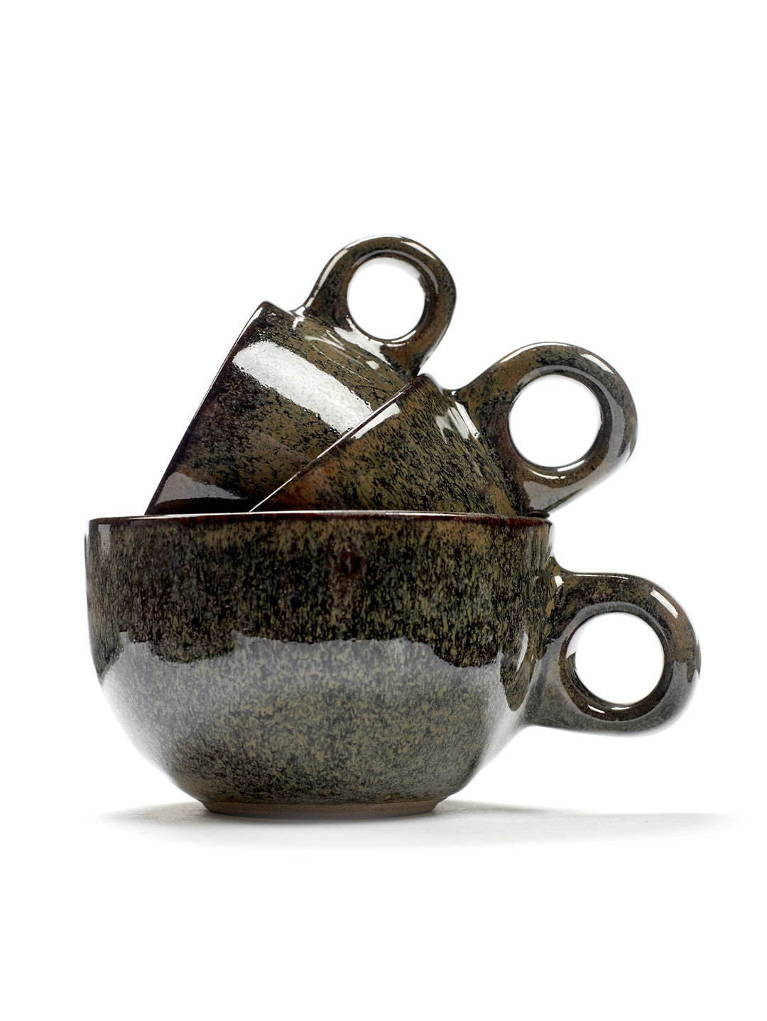 Taza Café con Plato Indi Gris Set/4